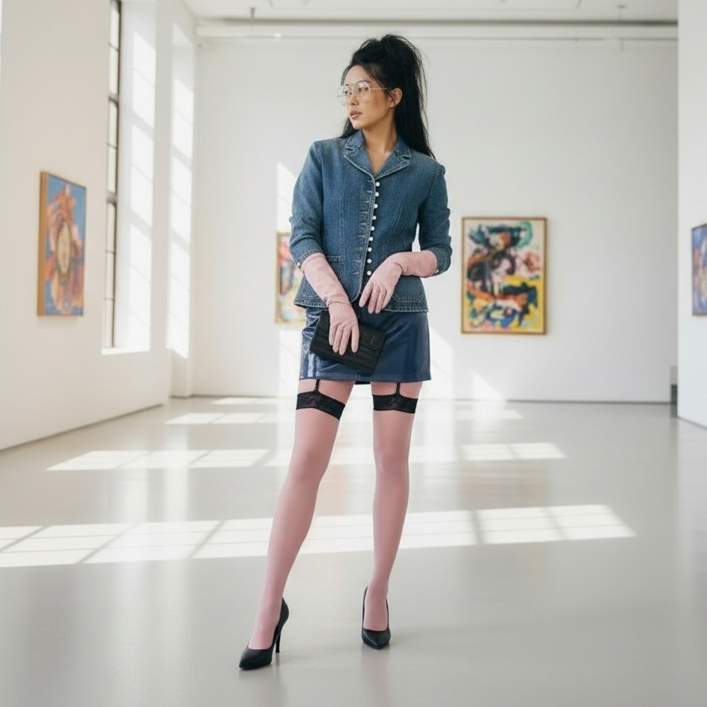 Vintage Ralph Lauren Denim Blazer Pearl Shell Buttons 90s Y2K Old Money S - Picture 5 of 14